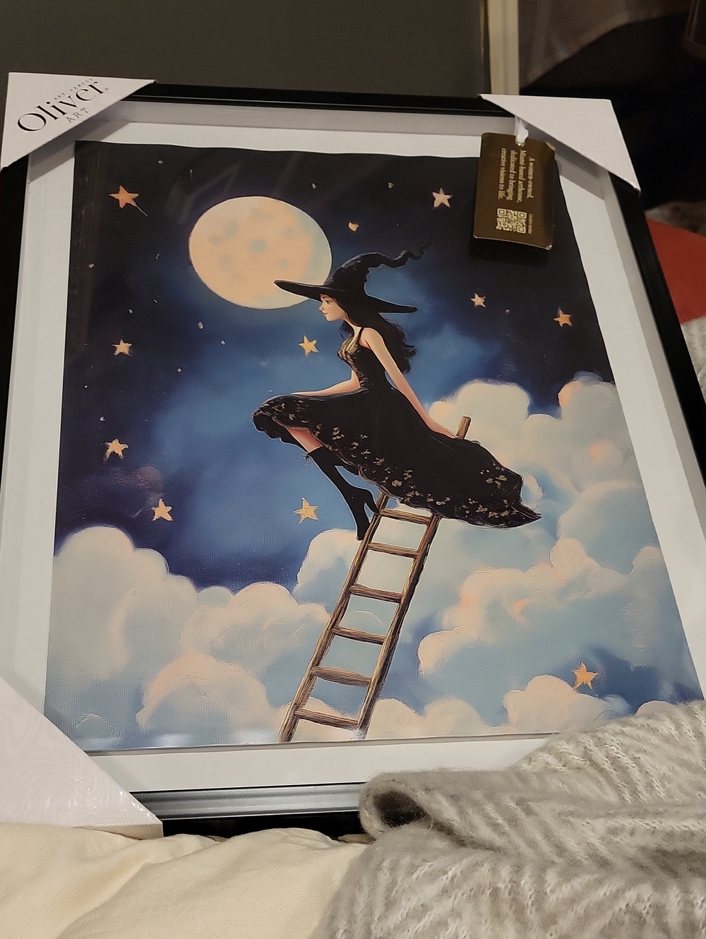 Witch Artwork,large Framed Behind Glass,NWT